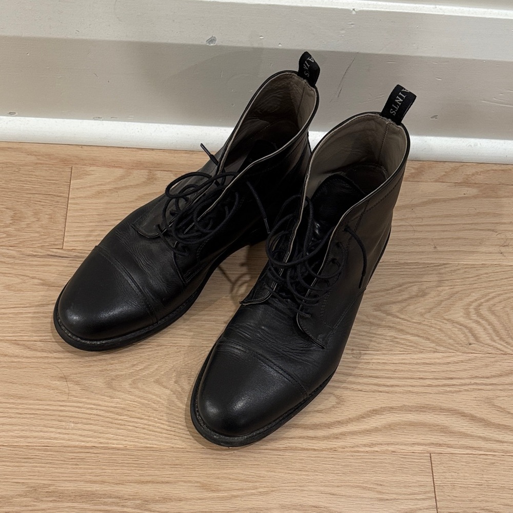 All Saints Black Leather Men's Boots